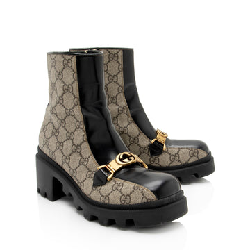 Gucci GG Supreme Calfskin Interlocking G Boots - Size 6 / 36 (SHF-IbZrvk)