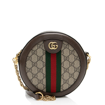 Gucci GG Supreme Ophidia Round Mini Shoulder Bag (SHF-F3ECgu)