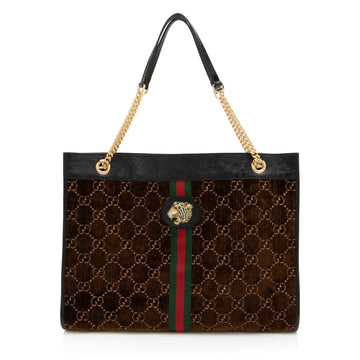 Gucci GG Velvet Rajah Large Tote (SHF-n1PHEC)