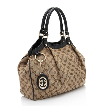 Gucci EC Canvas Sukey Medium Tote (SHF-VHUhKL)