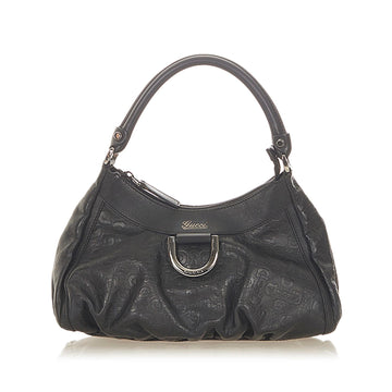 G*G Horsebit Abbey D-Ring Leather Shoulder Bag (SHG-20421)