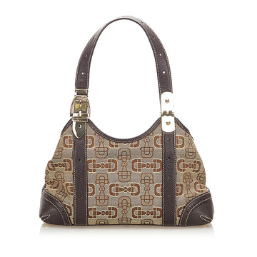 G*G Horsebit Canvas Shoulder Bag (SHG-18793)