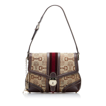 Gucci Horsebit Canvas Web Treasure Shoulder Bag (SHG-DaSmAf)