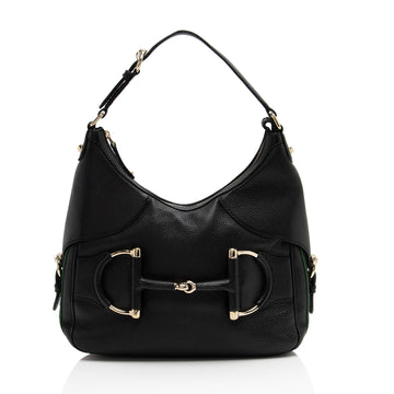 Gucci Leather Web Heritage Horsebit Large Hobo (SHF-yRvuke)