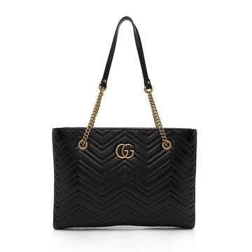Gucci  Matelasse Calfskin CS Marmont Medium Chain Tote (SHF-14136)