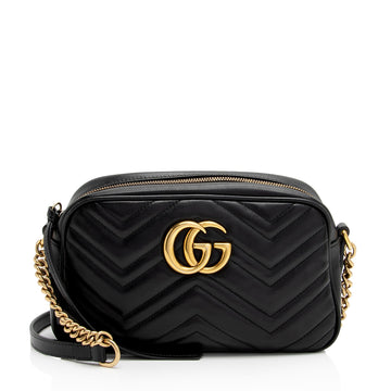 Gucci Matelasse Leather GG Marmont Small Shoulder Bag (SHF-FEC5c3)