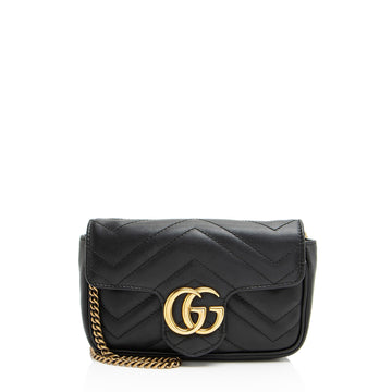 Gucci Matelasse Leather GG Marmont Super Mini Flap Bag (SHF-2hhN8g)
