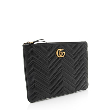 Gucci Matelasse Leather GG Marmont Zip Pouch