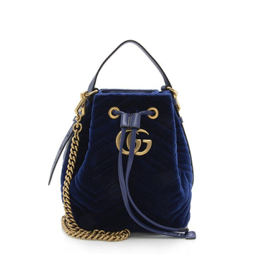 G*G Matelasse Velvet CS Marmont Bucket Bag (SHF-14548)