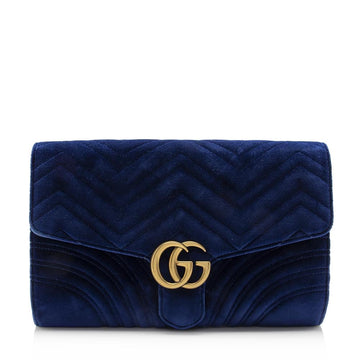 G*G Matelasse Velvet CS Marmont Clutch (SHF-14490)