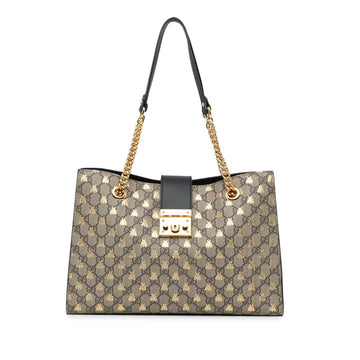 Gucci Medium GG Supreme Bees Padlock Tote (SHG-Gj3oC3)