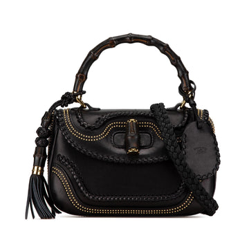 Gucci Medium Studded New Bamboo Tassel Satchel (SHG-QZ6Rq6)