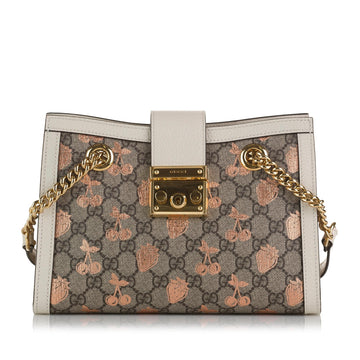 Gucci Small GG Supreme Berry Padlock Tote (SHG-pt4iss)