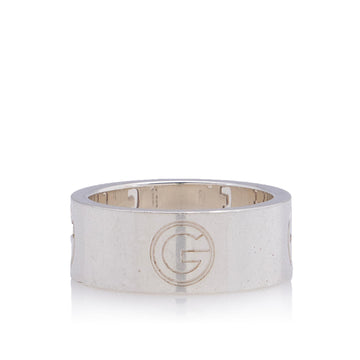 Gucci Sterling Silver Cutout G Logo Ring - Size 7 (SHF-HUZ34T)