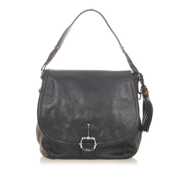 G*G Techno Horsebit Leather Satchel (SHG-19073)