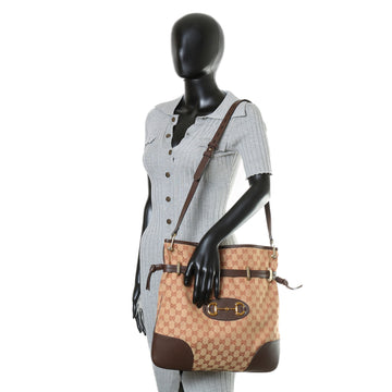 GUCCI CS Canvas Large Horsebit 1955 Messenger - Brown