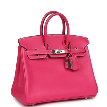 Hermes Birkin 25 Rose Tyrien Epsom Palladium Hardware