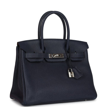 Hermes Birkin 30 Bleu Nuit Togo Palladium Hardware