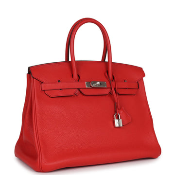 Hermes Birkin 35 Geranium Togo Palladium Hardware