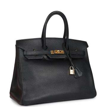 Hermes Birkin 35 Black Ardennes Gold Hardware
