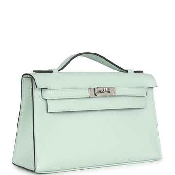 Hermes Kelly Pochette Vert PepperNew  Swift Palladium Hardware