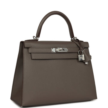 Hermes Kelly Sellier 28 Etain Epsom Palladium Hardware