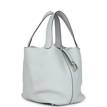Hermes Picotin Lock 22 Bleu Pale Clemence Palladium Hardware