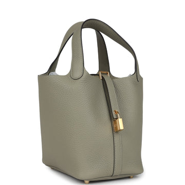 Hermes Picotin Lock 18 Sauge Clemence Gold Hardware