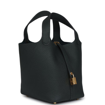 Hermes Picotin Lock 18 Vert Fonce Clemence Gold Hardware