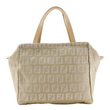FENDI Handbag canvas beige Zucca Women Used