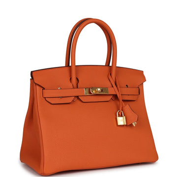 HERME?S EPSOM LEATHER BIRKIN 30 HANDBAG IN APRICOT