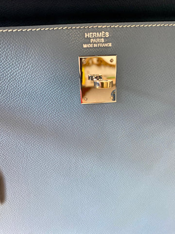 HERMÈS KELLY SELLIER 35 EPSOM LEATHER IN BLUE JEAN-HS