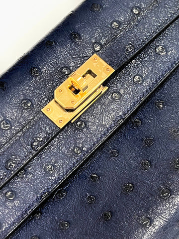 HERME?S KELLY OSTRICH LONGUE WALLET