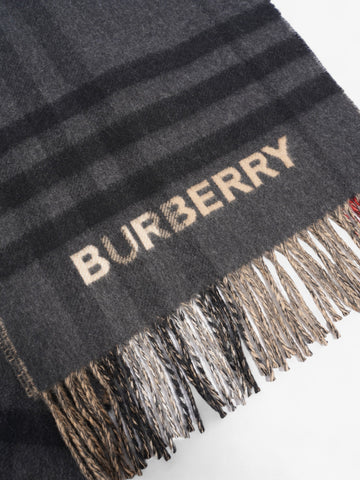Burberry Giant Check Lateral Split Scarf Archive Beige / Black Cashmere