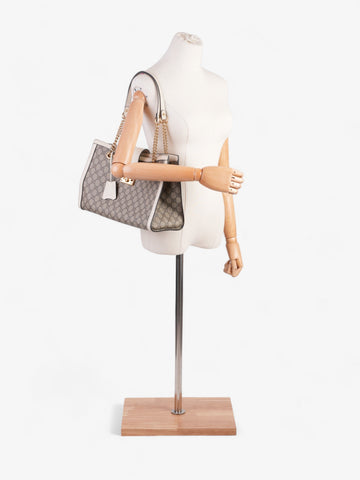 Gucci Padlock Beige And Ebony EC Supreme / Cream Coated Canvas Small