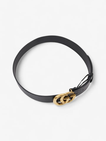 Gucci EC Marmont Wide Belt Black / Gold Leather 85cm / 34"