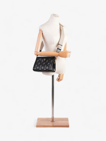 Gucci EC Shoulder Bag Black Matelasse Leather Small