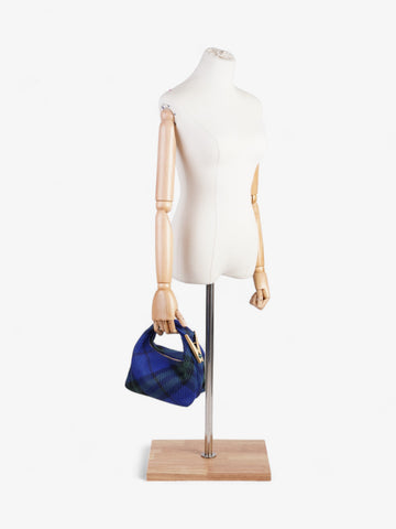 Burberry Peg Top-Handle Bag Knight Check Knit Mini