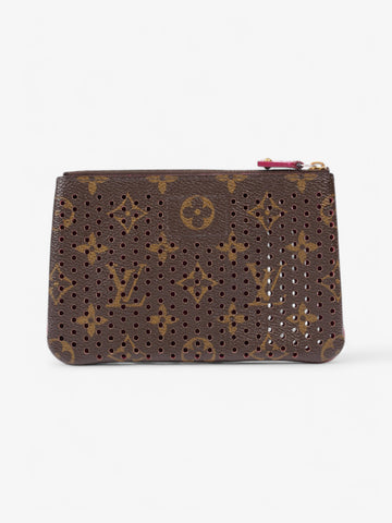 Louis Vuitton Perforated Pochette Plat Monogram / Fuschia Coated Canvas