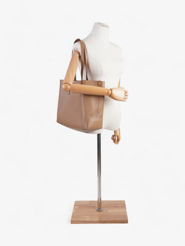 Burberry TB Embossed Shopping Tote Tan Leather