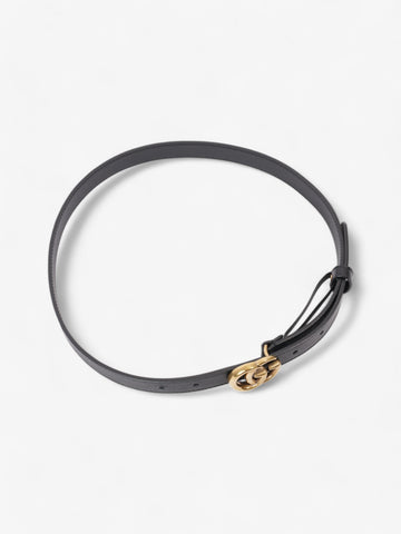 Gucci EC Marmont Thin Belt Black / Gold Leather 70cm / 28"