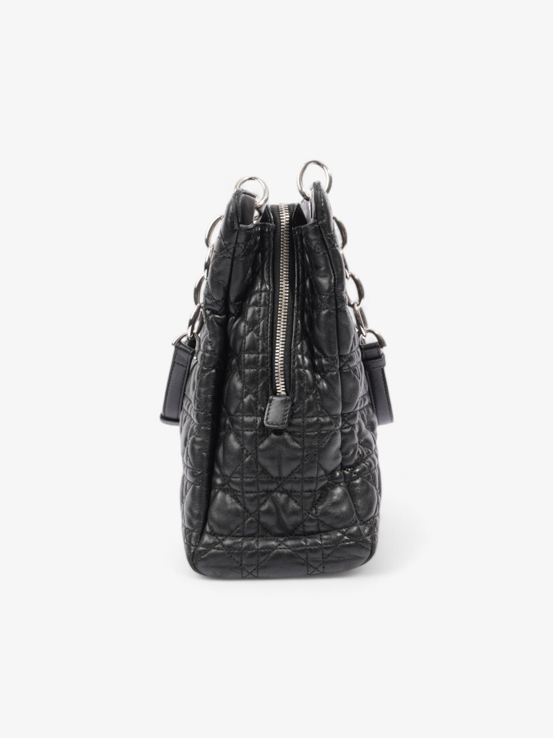 Christian Dior Shopping Tote Black Leather