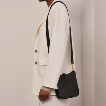 HERME?S CLEMENCE MINI EVELYN TPM CROSSBODY BAG IN NOIR