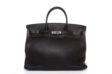 HERMÈS BIRKIN 40 CLEMENCE LEATHER PALLADIUM HARDWARE