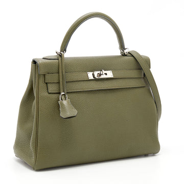 HERME?S KELLY RETOURNE 32 VERT VERONESE TOGO LEATHER SHOULDER BAG