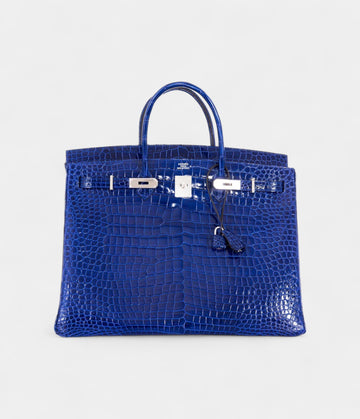 Hermès Birkin 40 Blue Electric Crocodile Porosus Palladium Hardware