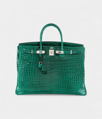 Hermès Birkin 40 Vert Emerald Porosus Crocodile Palladium Hardware