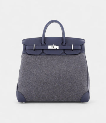 Hermes Birkin 40 Wool Tote Grey Bag