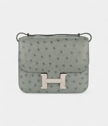 Hermès Constance 18 Ostrich Vert Amande Palladium Hardware