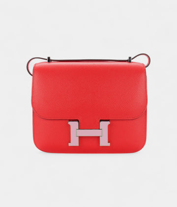 Hermès Constance 18 Rouge De Coeur/ Mauve Sylvrestre Palladium Hardware